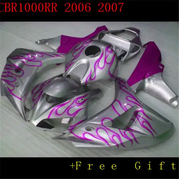 

km silver purple molding plastic fairing kit for fairings CBR1000RR 2006 2007 black green aftermarket set CBR 1000 RR 06 07