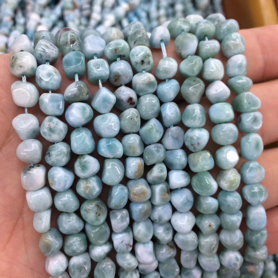 5-6mm freeform larimar beads natural stone beads DIY loose beads for jewelry making strand 15\