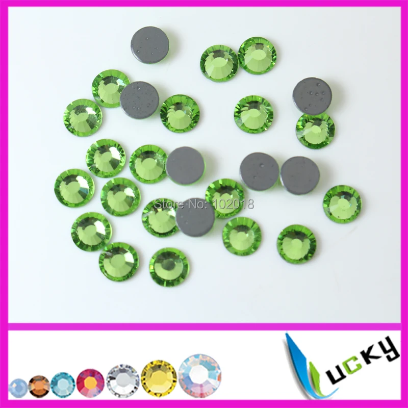 Promotion 2038! SS30 288pcs/Bag Peridot color Crystal DMC HotFix FlatBack Rhinestones trim strass,DIY iron heat glass stones