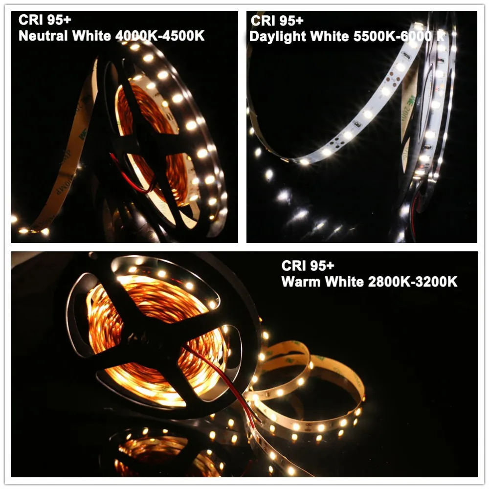 DIY LED U-HOME Taśmy LED o wysokim CRI Ra 95+ SMD5630 Ciepła Biała, Neutralna Biała, Biała Światło Dnia do samodzielnego montażu elastycznego panelu świetlnego LED