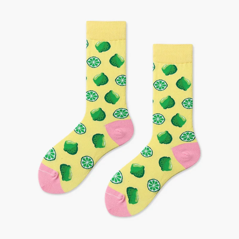 Novelty Autumn New Winter Women Funny Cute Fruits Banana Lemon Watermelon Happy Socks Kawaii Harajuku Cotton Sokken