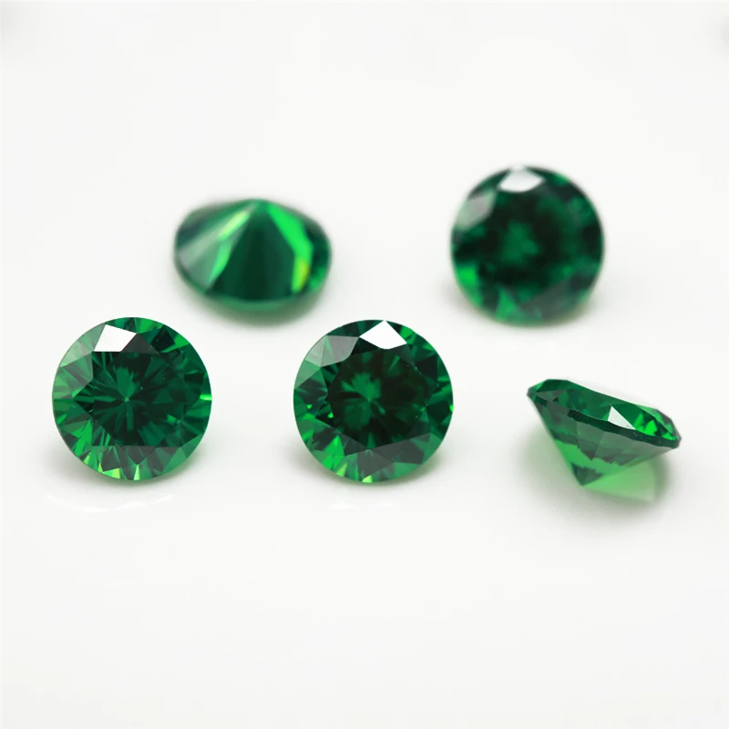 5A Rundschliff Grüne Zirkonia-Steine 3,25mm-10,0mm Lose CZ Synthetische Edelsteine für Schmuckherstellung – Detail 5