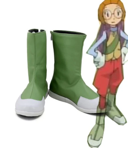 Digimon Adventure Zero Two Digimon 2 MIYAKO INOUE MIYAKO YOLEI Cosplay Boots Green Shoes Costume Accessories For Women Shoes