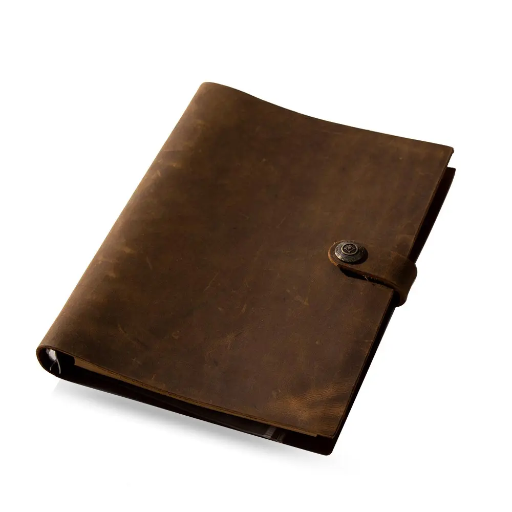 handmade Traveler\'s Note Book notebook brown Genuine Leather Cowhide leather diary vintage loose leaf planner Sketchbook