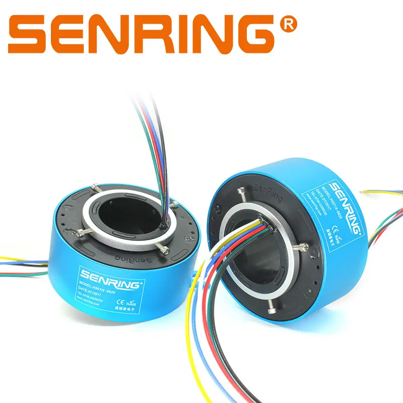 Through Hole Slip Ring 2/6/12/18/24 Channels 2A/5A/10A Current Slipring Hollow Rotate Connector Hole 8-100mm Conductive Rings