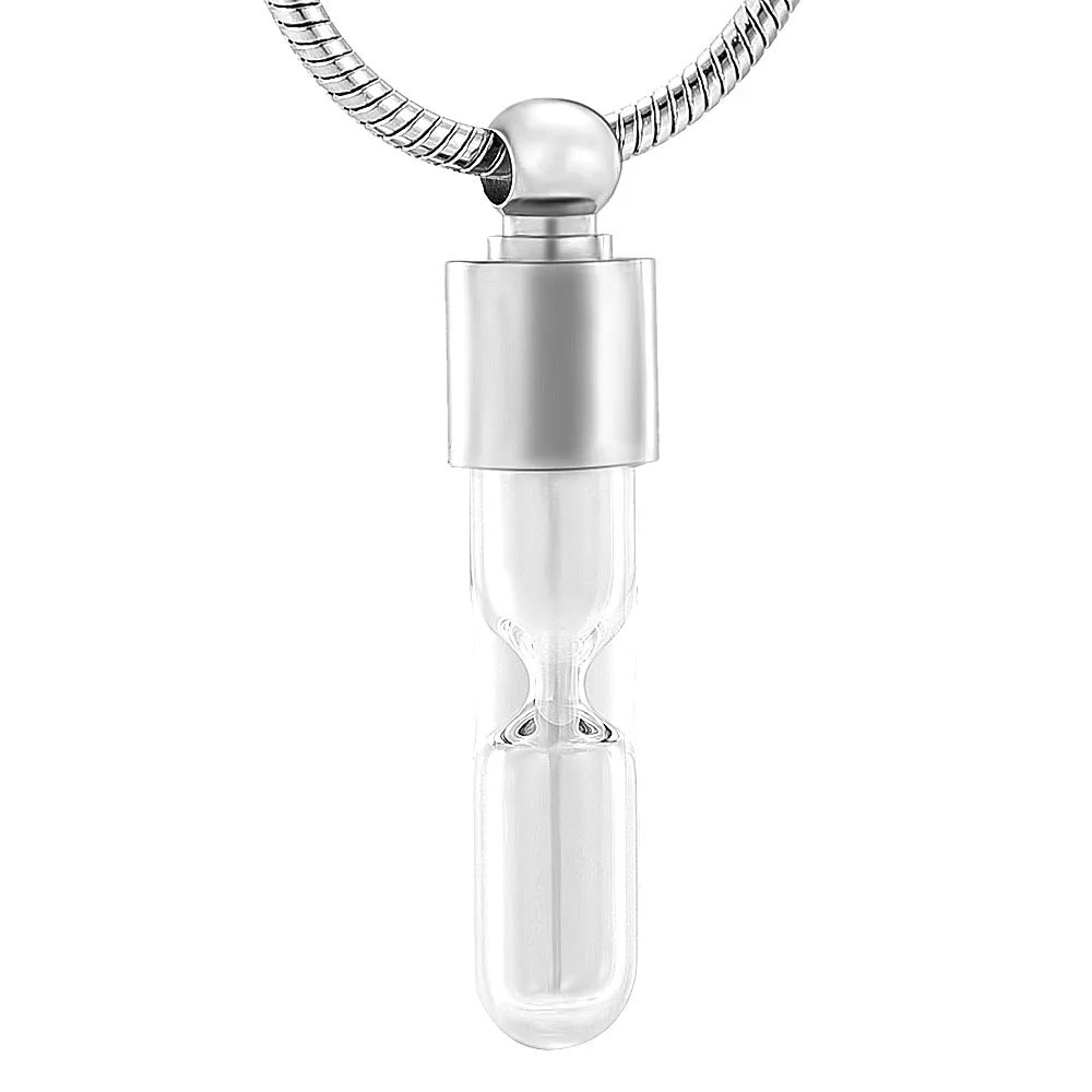 

IJD10720 Hourglass Cremation Necklace For Loved One / Pet Ashes - Keeping Memory Stainless Steel Keepsake Urn Jewelry Pendant