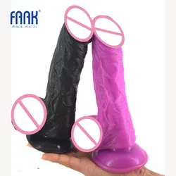 FAAK Discreet package dildo with strong sucker realistic blood vein adult fake penis anal massage sex shop women masturbate