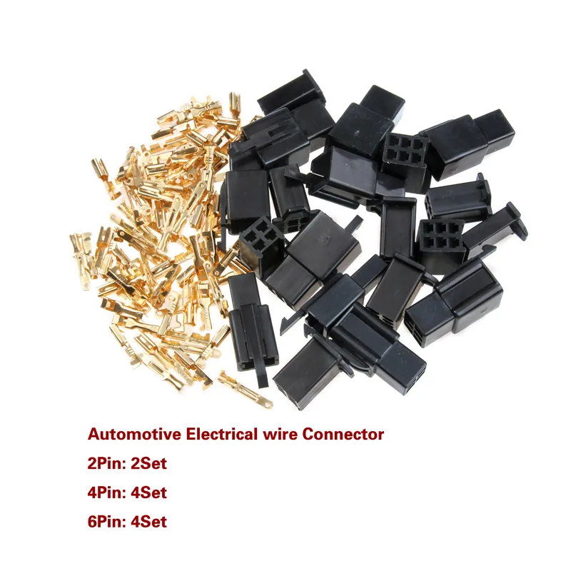 

108Pcs 2.8mm Automotive Electrical wire Connector 2/3/4/6/9 pin Male&Female Cable Terminal Plug Using For Motorcycle ebike car