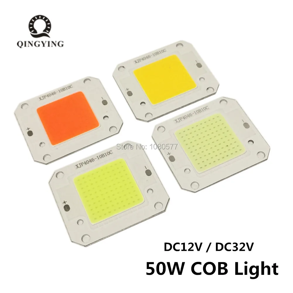 50W COB Lights High Power LED Chip DC12V DC32V White Warm White Cold White Full Spectrum 3000K-30000K 380-840nm Light Beads