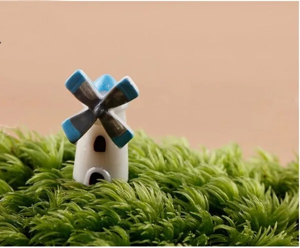 1 Pcs Bridge Hut Windmill House Castle Mini Craft Figurine Plant Pot Ornament Miniature Fairy Garden Decration Supplies