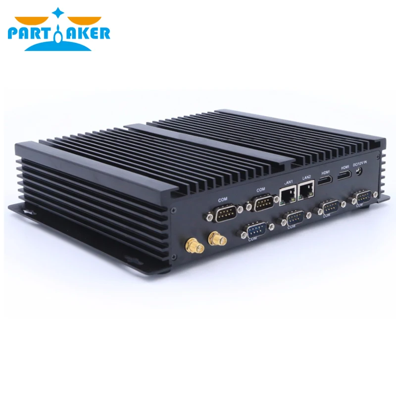 Partaker-Mini PC industriel sans ventilateur, i4, Windows 10, Core i3-4010U, i5-4200U, i7-4510U, LAN pour touristes, 6 x RS232, PC robuste