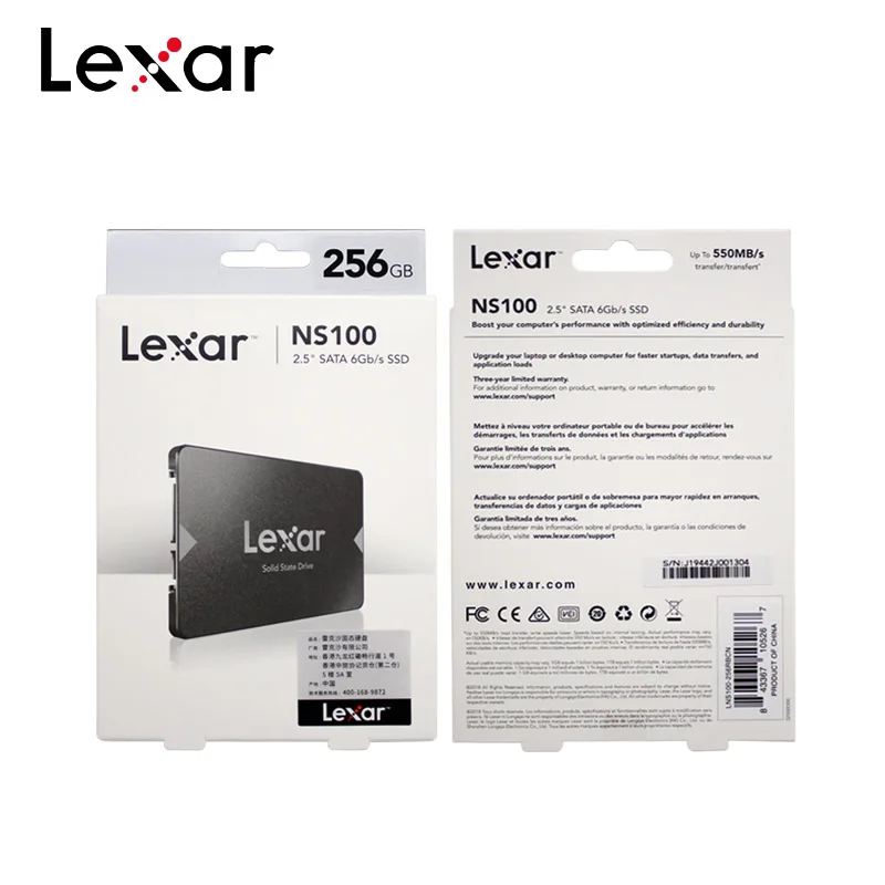 ليكسر NS100 2.5 SATA III (6 جيجابايت/ثانية) SSD 128GB 256GB 1 تيرا بايت 2 تيرا بايت سرعة عالية تصل إلى 550 برميل/الثانية محركات أقراص الحالة الصلبة الداخلية لأجهزة الكمبيوتر المحمول سطح المكتب