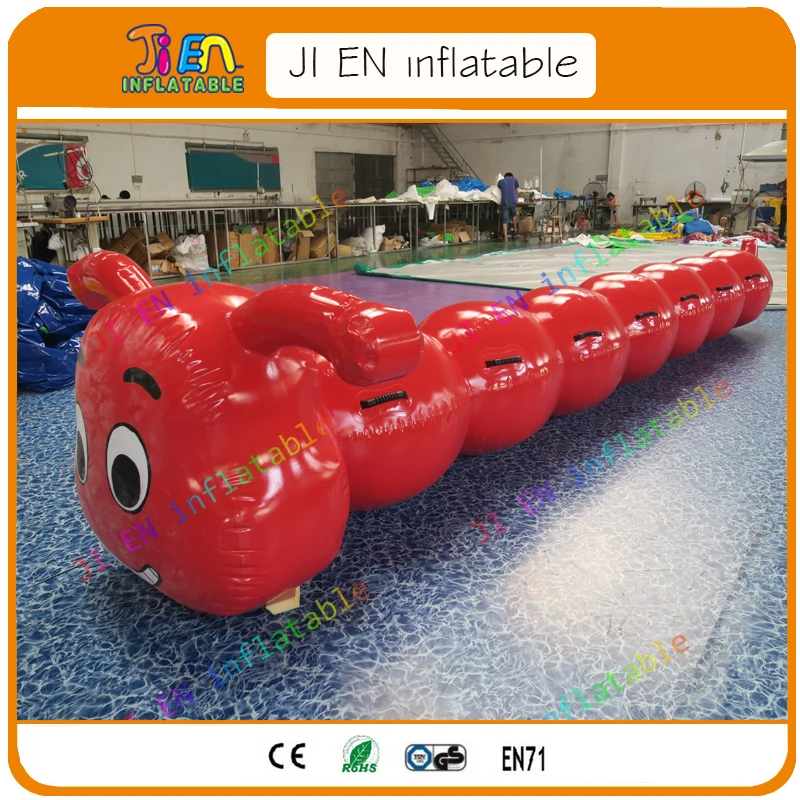 Free air shipping 7m long inflatable caterpillar sport games, Teamwork Racing games, custom make inflatable racing worm games