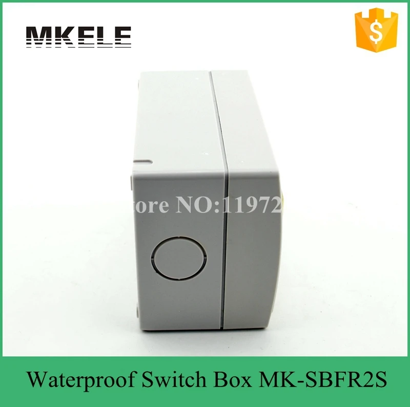 야외 전기 방수 2 갱 스위치 및 1 프랑스어 표준 소켓 상자 MK-SBFR2S