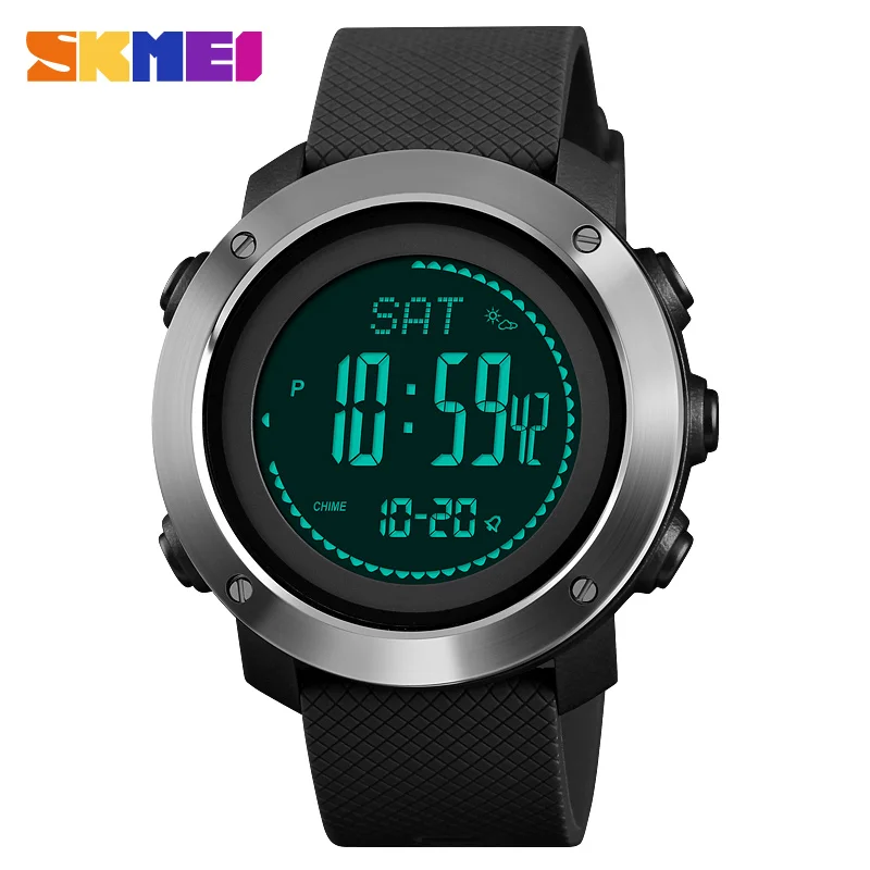 SKMEI Outdoor Compass Watches Mens Digital Sport Wristwatches For Men Thermometer Pressure Weather Tracker Watch reloj 1418 1427