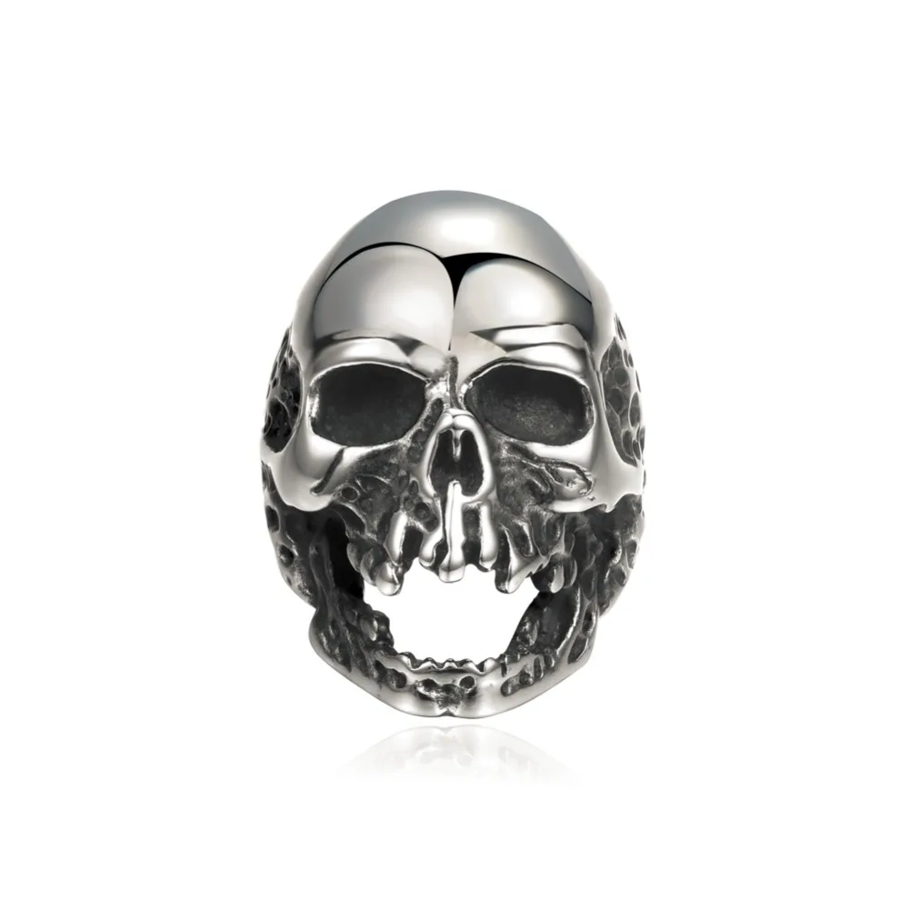 Hot Sale Titanium Steel Gold Black Blue color Zombie Skull Finger Ring Punk Rock Men\'s Stainless Steel Jewelry Halloween Gift