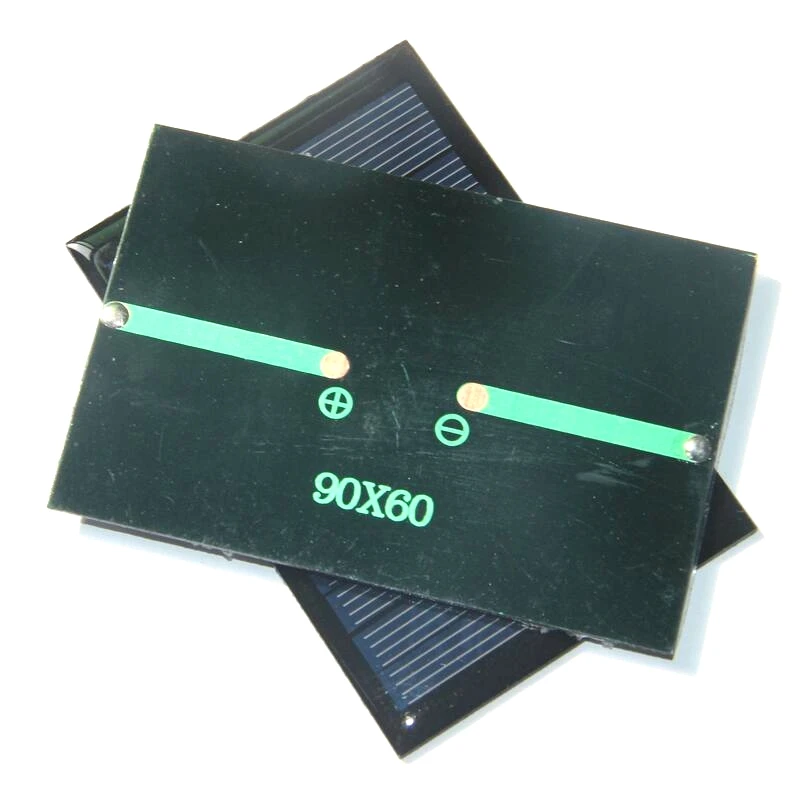 BUHUSHUI 100PCS/Lot Solar Panels 6V 100mA 0.6W Mini Solar Cell 60x90x3MM For Small Power Appliance 3.7V Battery Epoxy Wholesale