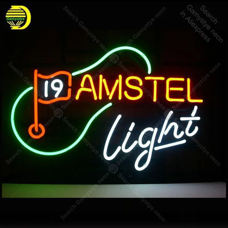 

Неоновая вывеска для Amste Light 19th Hole Golf l Neon Bulb Sign LightS настенная вывеска для комнаты неоновая вывеска Экспресс-лампа Пивная комната Аксессуары