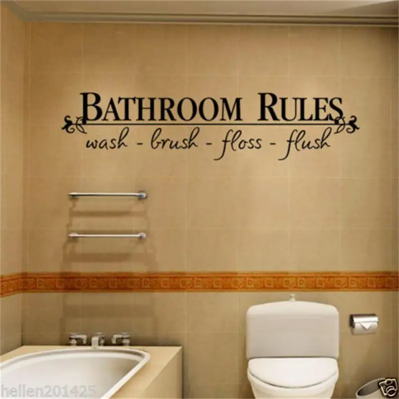 

bathroom rules door sign vinyl quotes lettering words wall stickers bathroom toilet washroom decoration home decor decal art