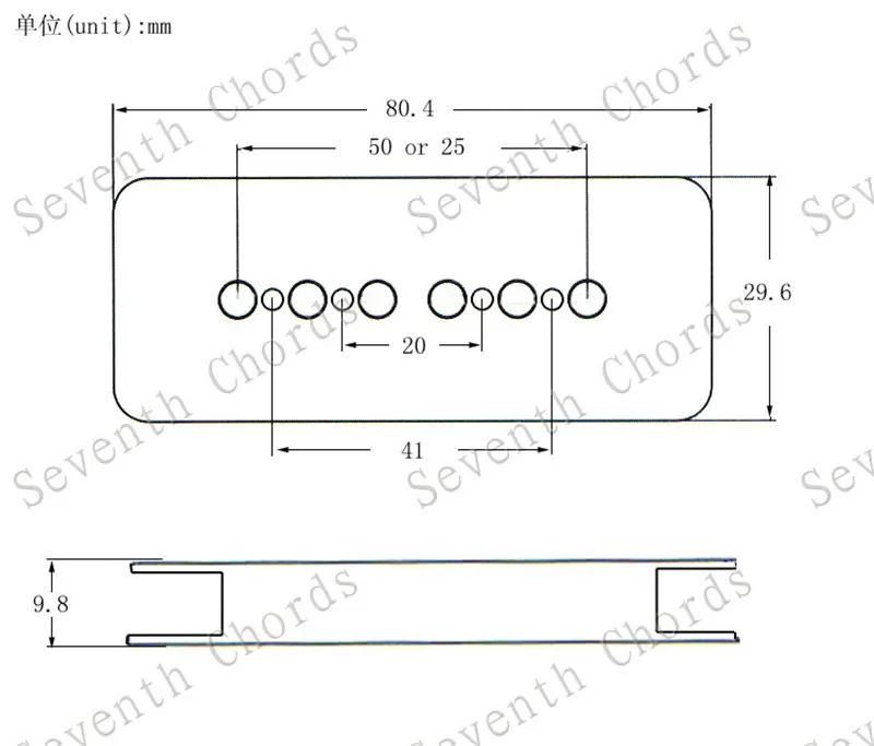 EIN Set Gitarre Humbucker Pickup Kits Herstellung Zubehör Messing Coverand Grundplatte Silber Pol Schrauben Für E-gitarre – Detail 9
