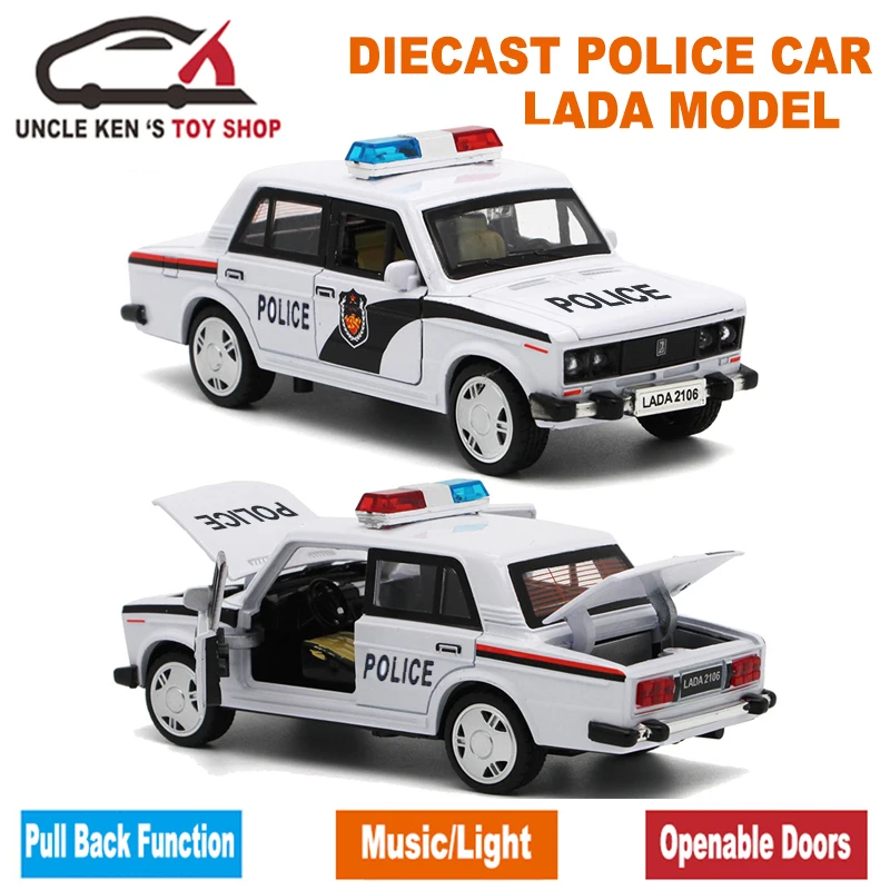 15cm Länge Russische LADA Diecast Modell, Metall Patrol Auto, kind Legierung Spielzeug Mit Geschenk Box/Öffnende Tür/Pull Zurück Funktion/Musik