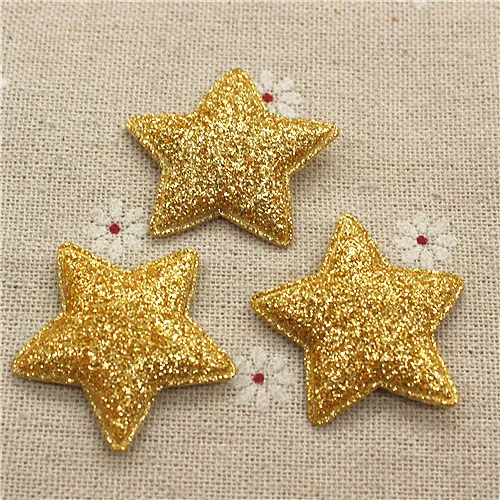 3.3m 40pcs mix color Star Non-woven patches glitter Felt Appliques for clothes Sewing Supplies diy craft ornament