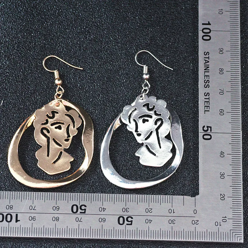 E035 البساطة الرجعية الجوف المرأة انخفاض الأقراط الوجه، الأزياء والمجوهرات بالجملة