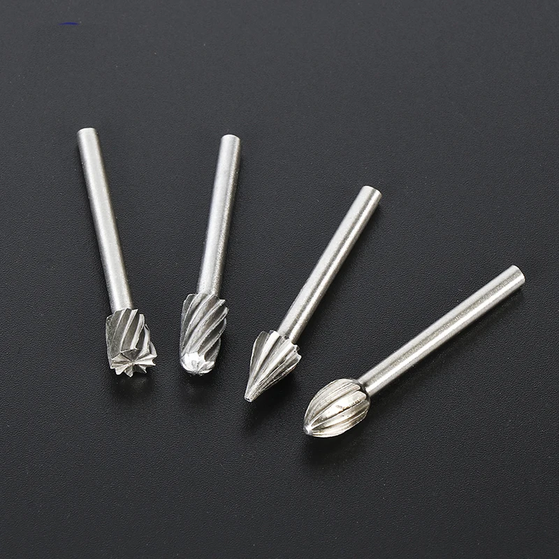HSS Rotary Burr Mill Cutter Rotary Dremel Tool Metal Wood Electric Grinding Bit Milling Cutter Rotary Tool Accessories 6-10PCS