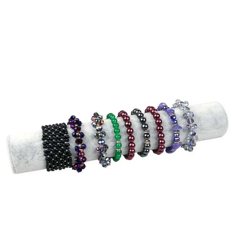 Soporte de exhibición de pulsera de terciopelo, organizador de joyería para pulseras, color negro, Gris, Rosa y rojo, a la moda