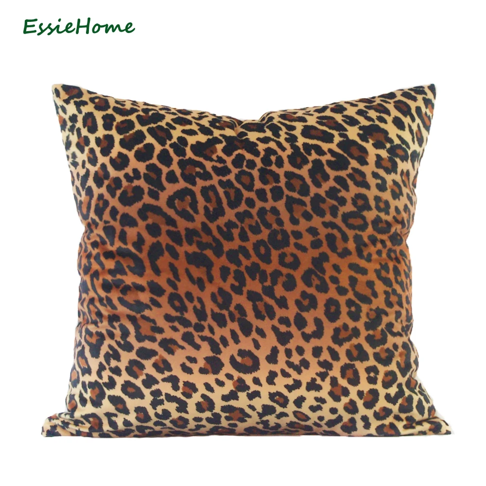 

ESSIE HOME Tropical Animal Pattern Leopard Jungle Digital Print Velvet Cushion Cover Pillow Case For Living Room