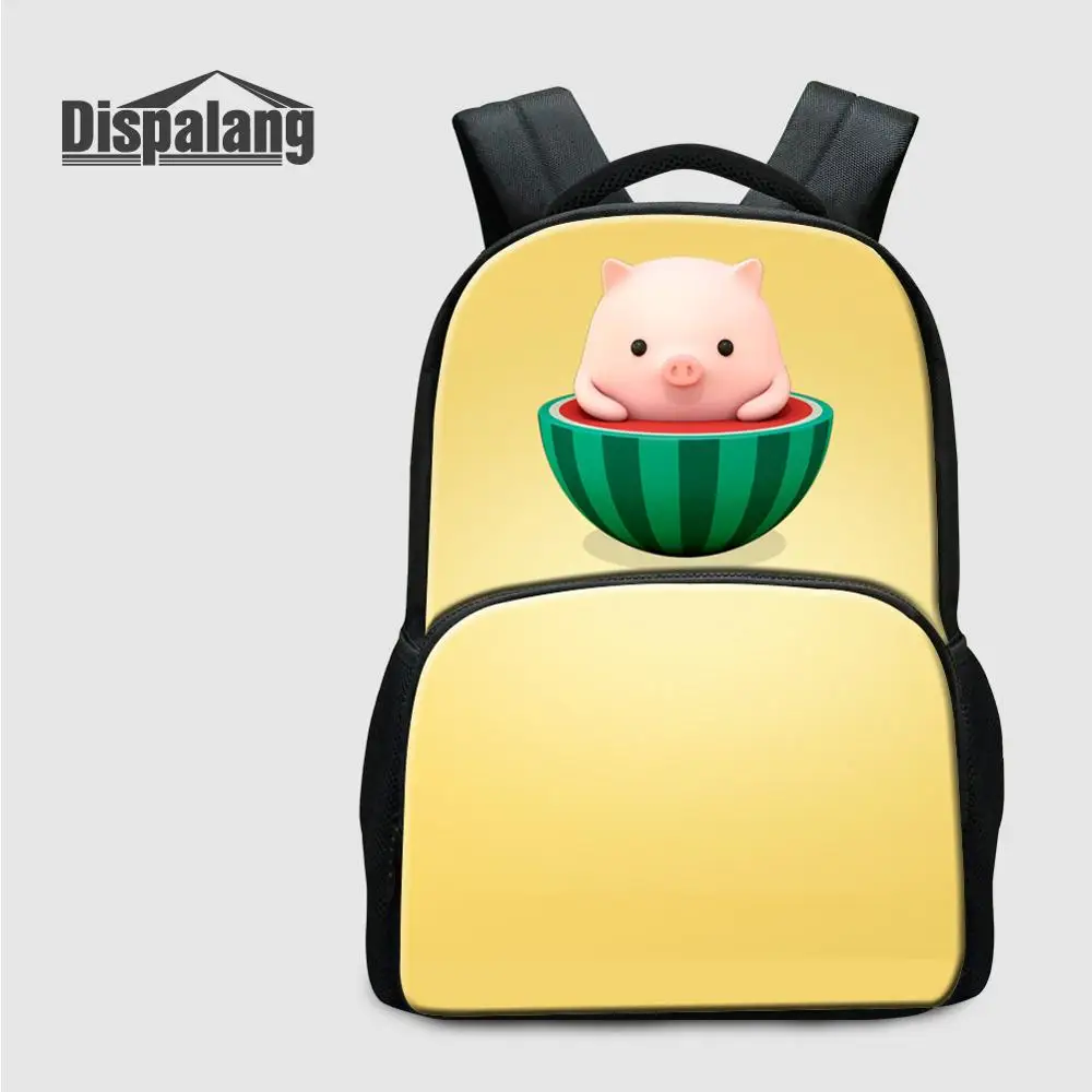 Women Fashion Canvas Laptop Backpack Pig Cartoon Animal Computer Bagpack College Girl Schoolbags Mochilas Feminina Female Rugtas