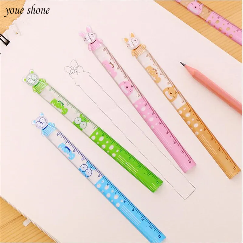 

2Pcs/Set of Korean Stationery Cartoon Drawing Ruler Learning Supplies Cartoon Creative Children Gifts 2 Loaded 12cm YOUE SHONE