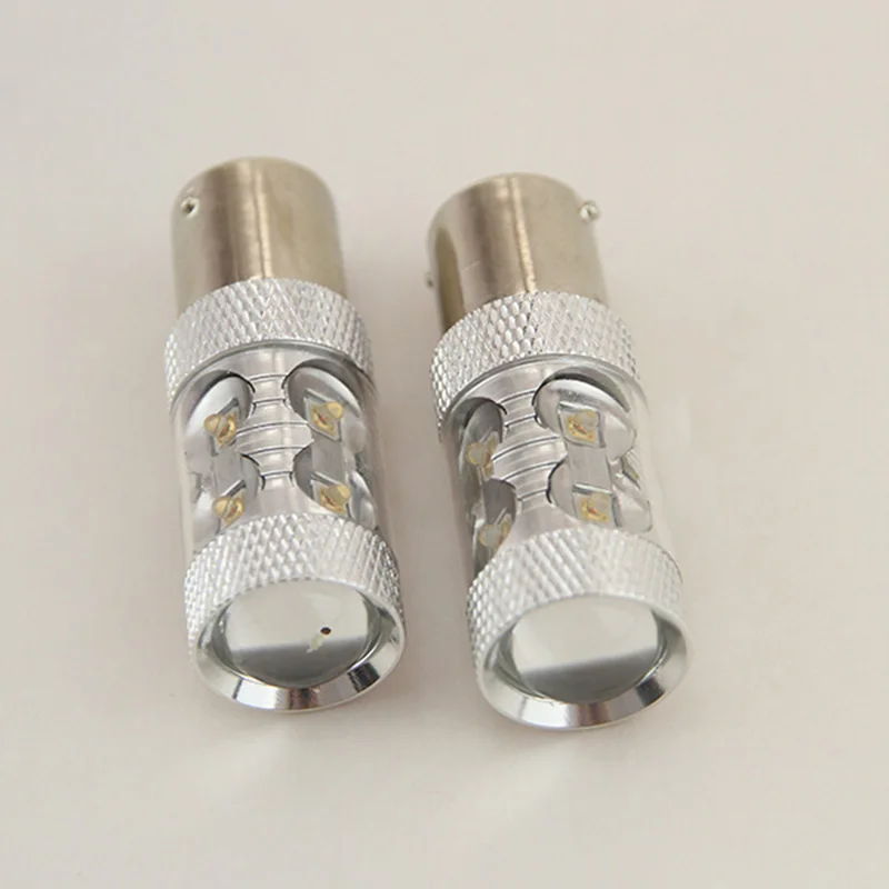 2pcs LED P21W BA15S 1156 DRL Day time running light for Passat B7 Variant (2012) Driving light lamp car light bulb canbus error