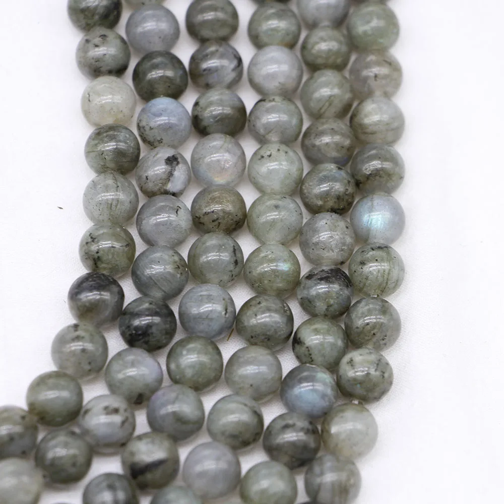 1strand/lot 4 6 8 10 12 mm Labradorite Natural Stone White Spectrolite Round Loose Spacer Beads For Jewelry Making DIY Bracelet image 3