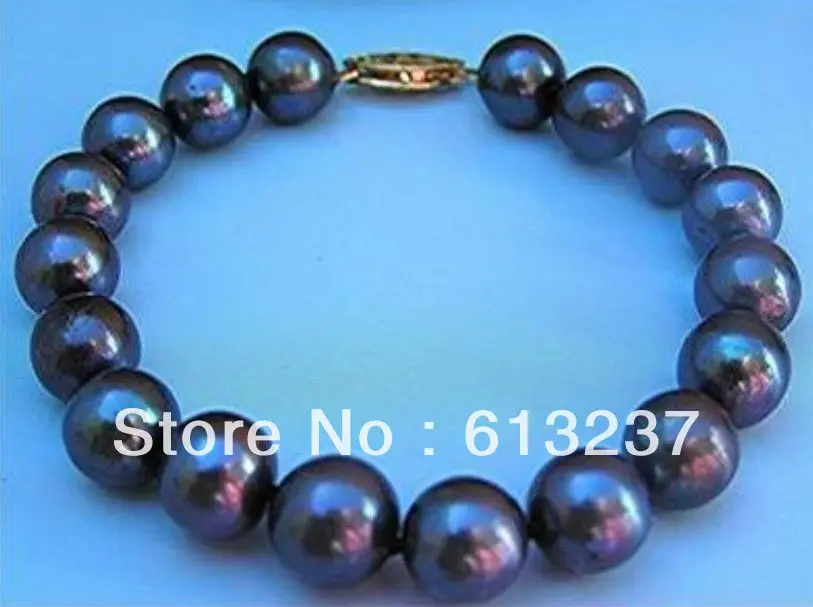 hot free Shipping new 2014 Fashion Style diy 8-9MM AAA TAHITIAN BLACK PEARL BRACELET 7.5\