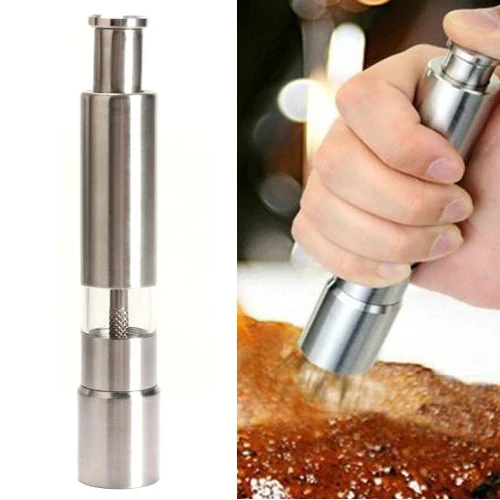 

50 pcs Pepper Grinder Stainless Steel Manual Salt Mill Grinder Seasoning Kitchen Tool Accessory Grinding for Cooking Restaurant