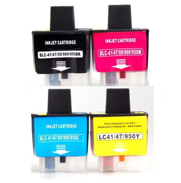 1set of 4pcs Ink Cartridge LC09 LC41 LC47 LC900 LC950  for BROTHER DCP-110C,DCP-115C,DCP-120C Fax-1840C,Fax-1940CN full ink