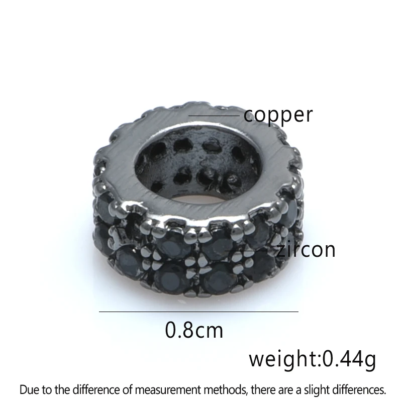 4 Styles Spacer Beads Micro Pave Black Zircon For Women Man Beadwork Beads Bracelet Gift Jewelry Making