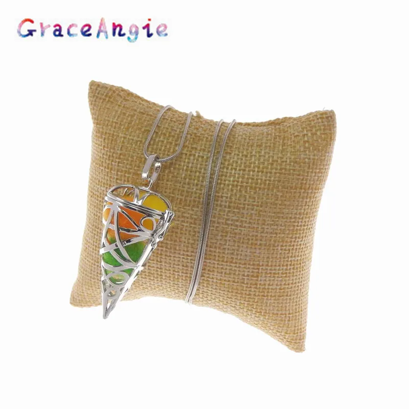 GraceAngie Beads Cage Locket Can Be Opened Phase Box Pendant Necklace Accessories DIY1Pc Dessert Ice Cream Model Mini