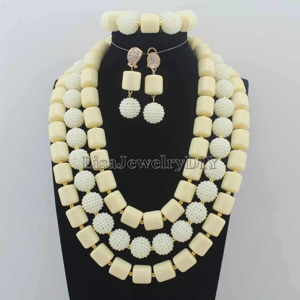 

New Arrived Statement Necklace Nigeria Wedding Set Necklace Africa Beads Classic Women Coral Jewelry Set HD7087