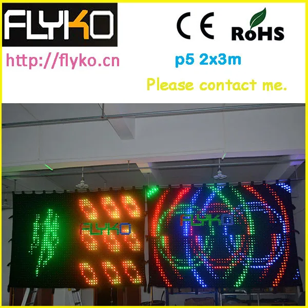 free shipping high brightness p5cm indoor led display screen led cloth