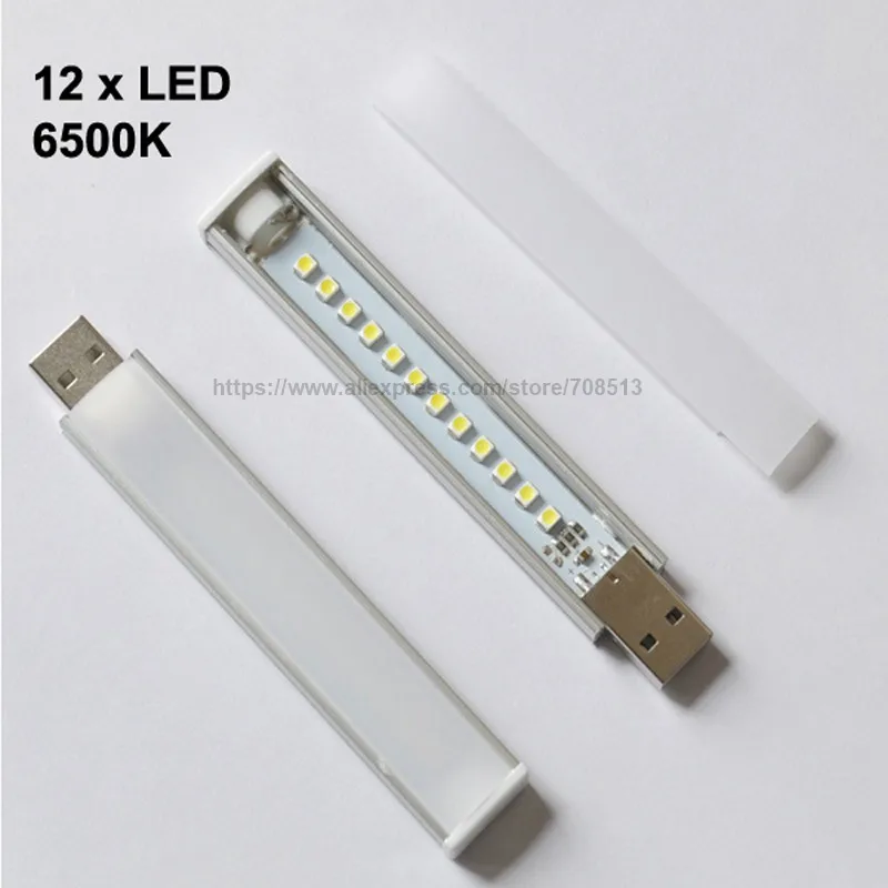 USB Powered 12/8/14 x LED 6500 k Wit USB LED Light-Wit