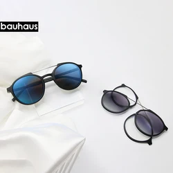 Bauhaus gafas de sol magnéticas, lentes polarizadas para miopía, montura de cinco colores, gafas ópticas a la moda