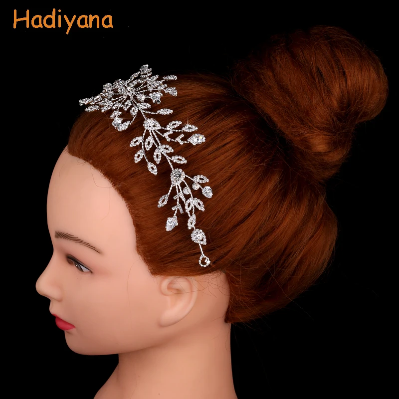 Tiaras And Crowns HADIYANA Waterdrops Design Jewelry Hair Clips Women's Crowns Accessories Cubic Zirconia BC4521 Tocado suave