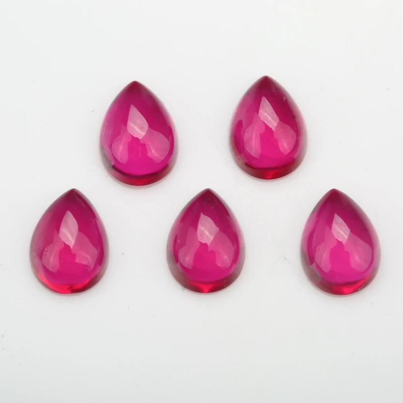 

50pcs/20pcs Size 3x5~10x12mm 5# Red Pear Oval Shape Cabochon Synthetic Corundum Stone