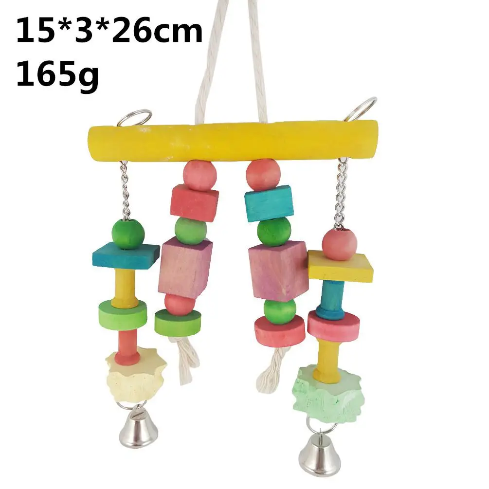 Huisdier Producten Vogel Benodigdheden Papegaai Knagen Speelgoed Diy Claw Paw Halter Kleur Hout Touw Slijpen Swing Station Ladder String Speelgoed