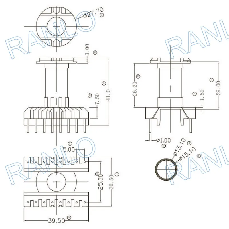 5 Sets ER39 EC39 8+8P Vertical Bobbin Frame PC40 Ferrite Core  Soft Magnetic Core