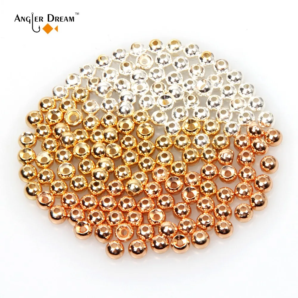 Fly Tying Materials Gold Copper Silver Tungsten Fly Tying Beads Fly Fishing Nymph Head Ball 50pcs / lot