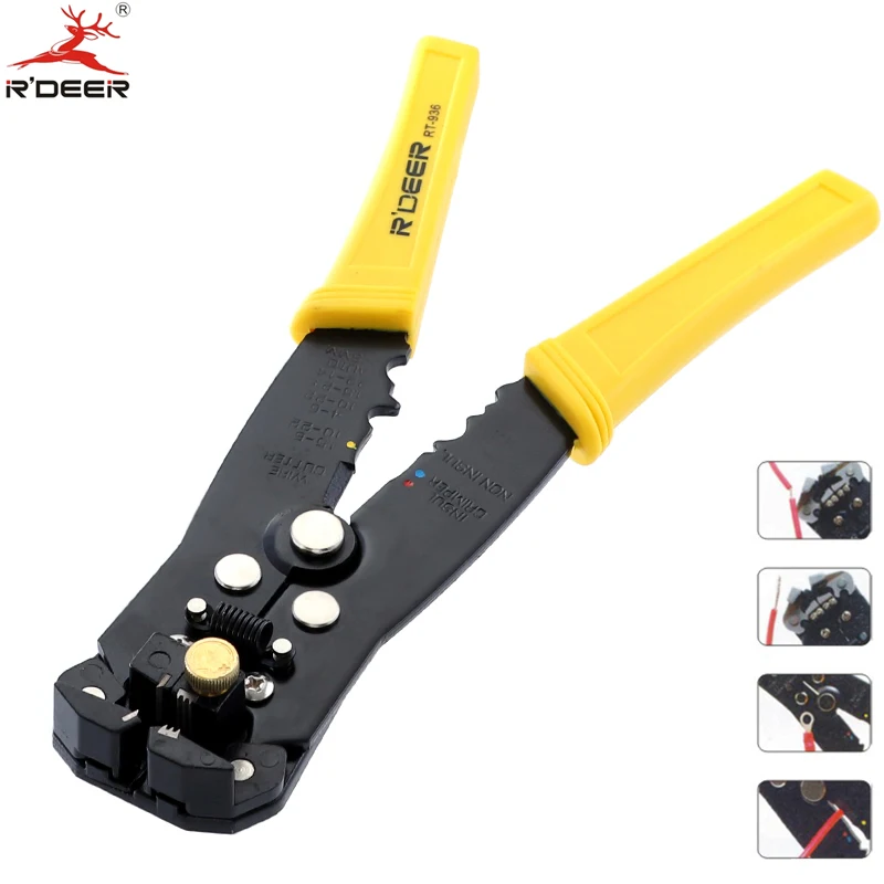 RDEER Automatic Wire Stripper Multifunctional Cutting Pliers 0.2-0.6mm Electrical Cable Cutter Crimper Stripper Crimping Tool