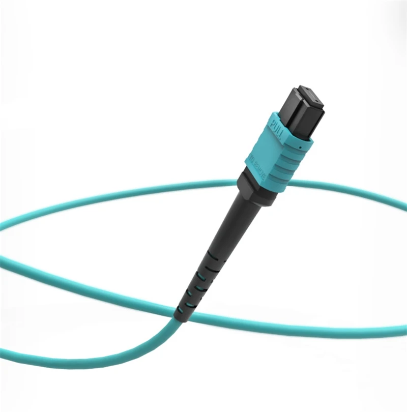 MPO patchcord female Type B 24 core 40G round cable OM3 aqua color 2m 3m 5m 10m 15m 20mtr ftth optical fiber jumper ELINK